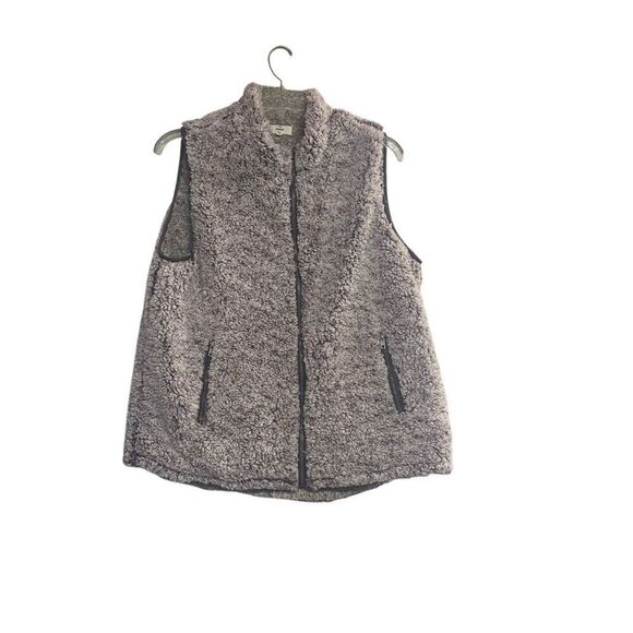 ENTRO Women’s Vest Size 1X Sherpa Zip Up Brown - Picture 1 of 8